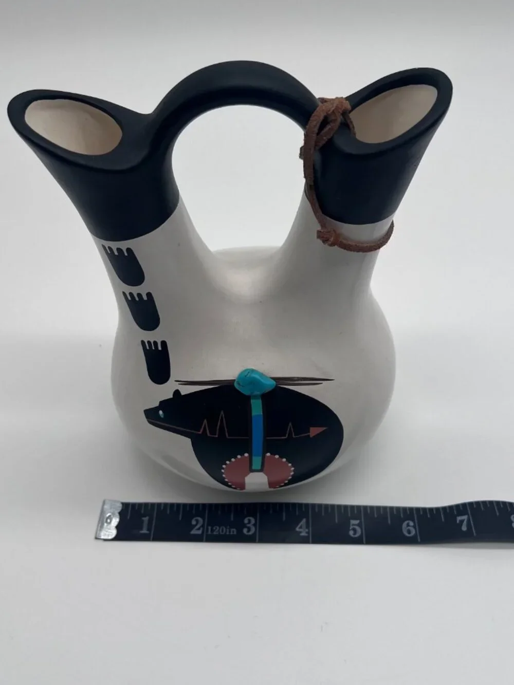 Navajo Wedding Vase Signed La Maya Hand Painted Southwestern Pottery